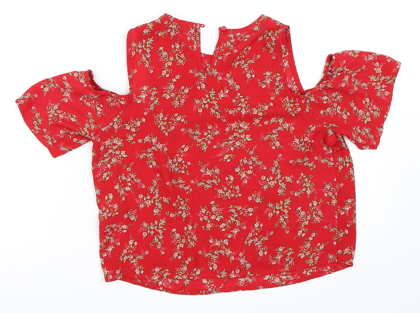 New Look Girls Red Floral  Basic Blouse Size 12 Years