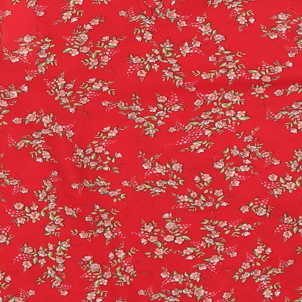New Look Girls Red Floral  Basic Blouse Size 12 Years