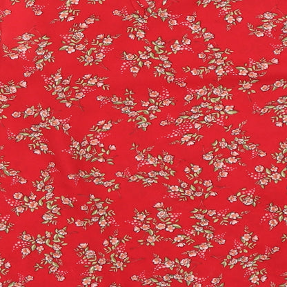 New Look Girls Red Floral  Basic Blouse Size 12 Years