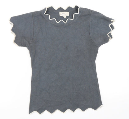 Womens UK Size S Apricot Grey Basic T-Shirt