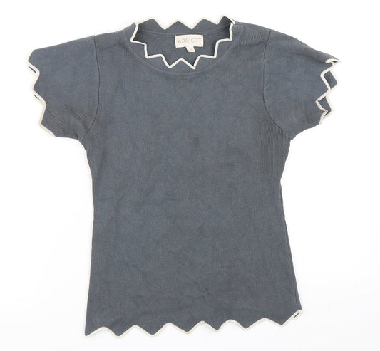Womens UK Size S Apricot Grey Basic T-Shirt