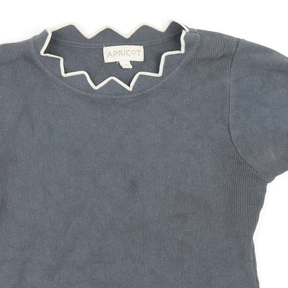 Womens UK Size S Apricot Grey Basic T-Shirt
