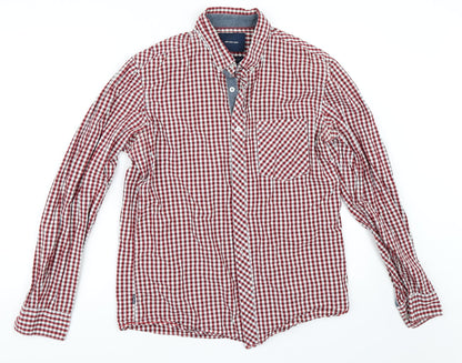 Mens UK Size M Diverse Red  Button-Up Long Sleeve Casual Shirt