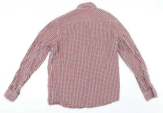 Mens UK Size M Diverse Red  Button-Up Long Sleeve Casual Shirt