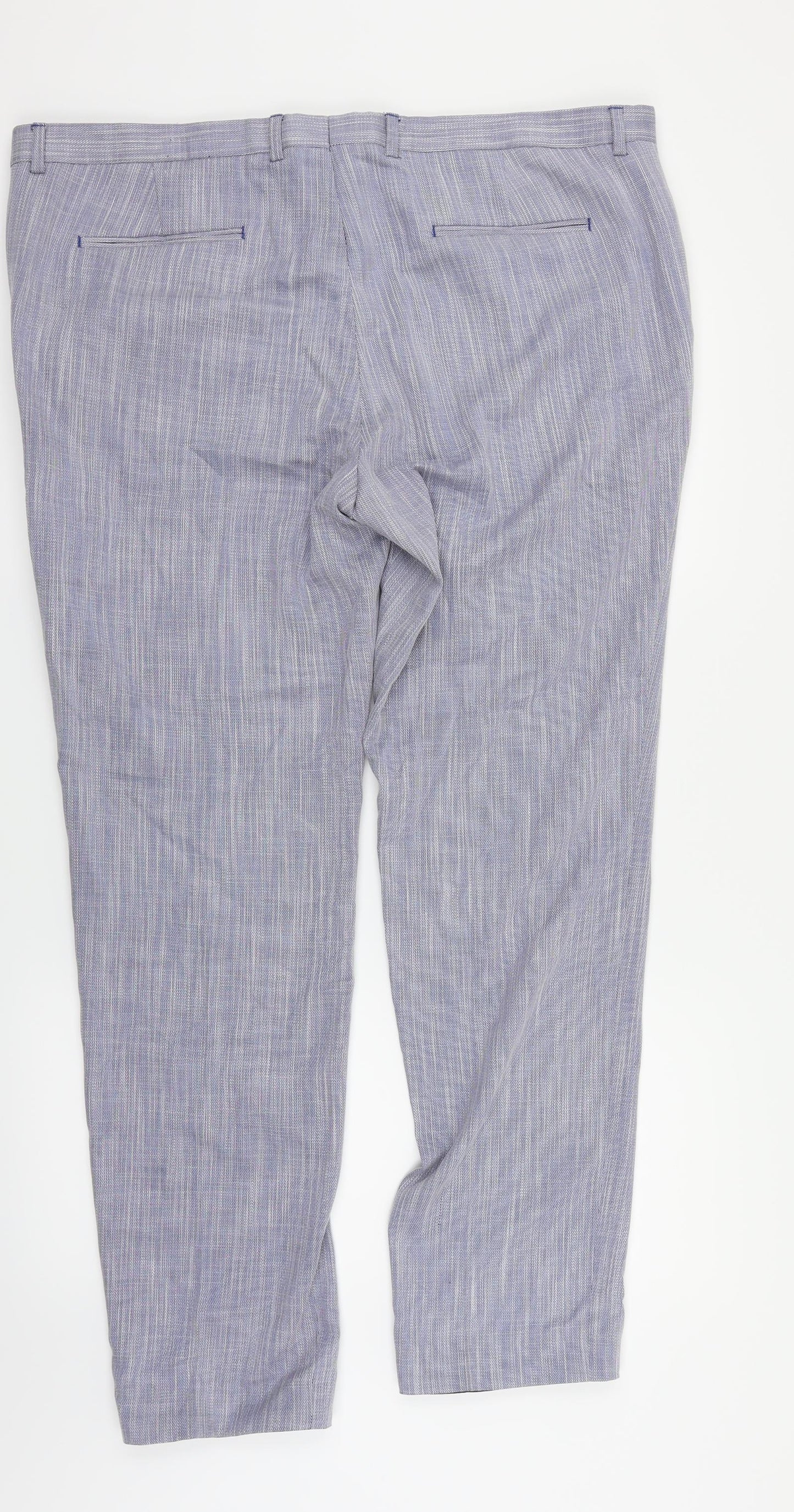 Mens UK Size 42 in VIGGO Regular Fit Dress Pants Blue Trousers