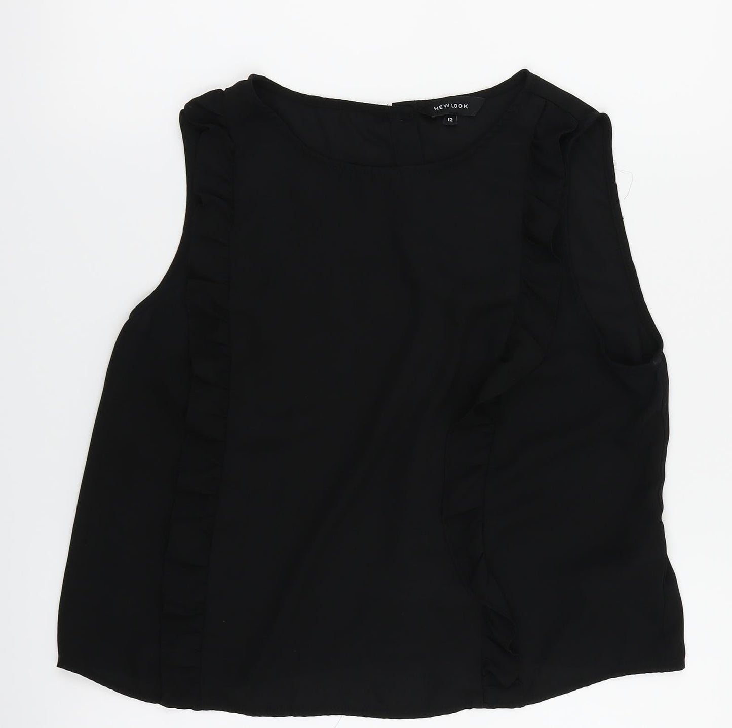 Womens UK Size 12 New Look Black Basic Blouse