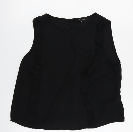 Womens UK Size 12 New Look Black Basic Blouse
