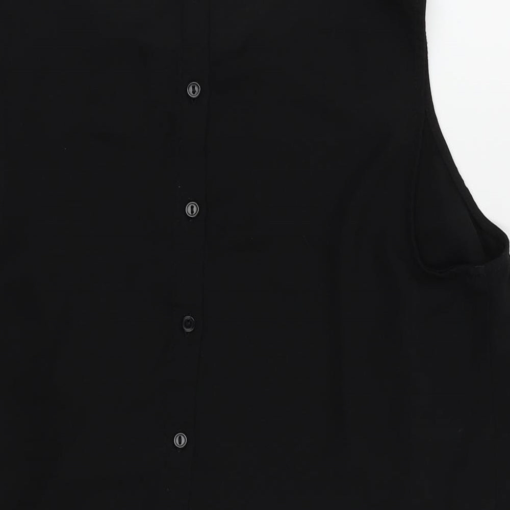 Womens UK Size 12 New Look Black Basic Blouse