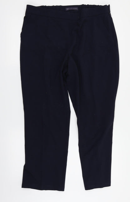 Womens UK Size 16 M&S Regular Fit Dress Pants Blue Trousers