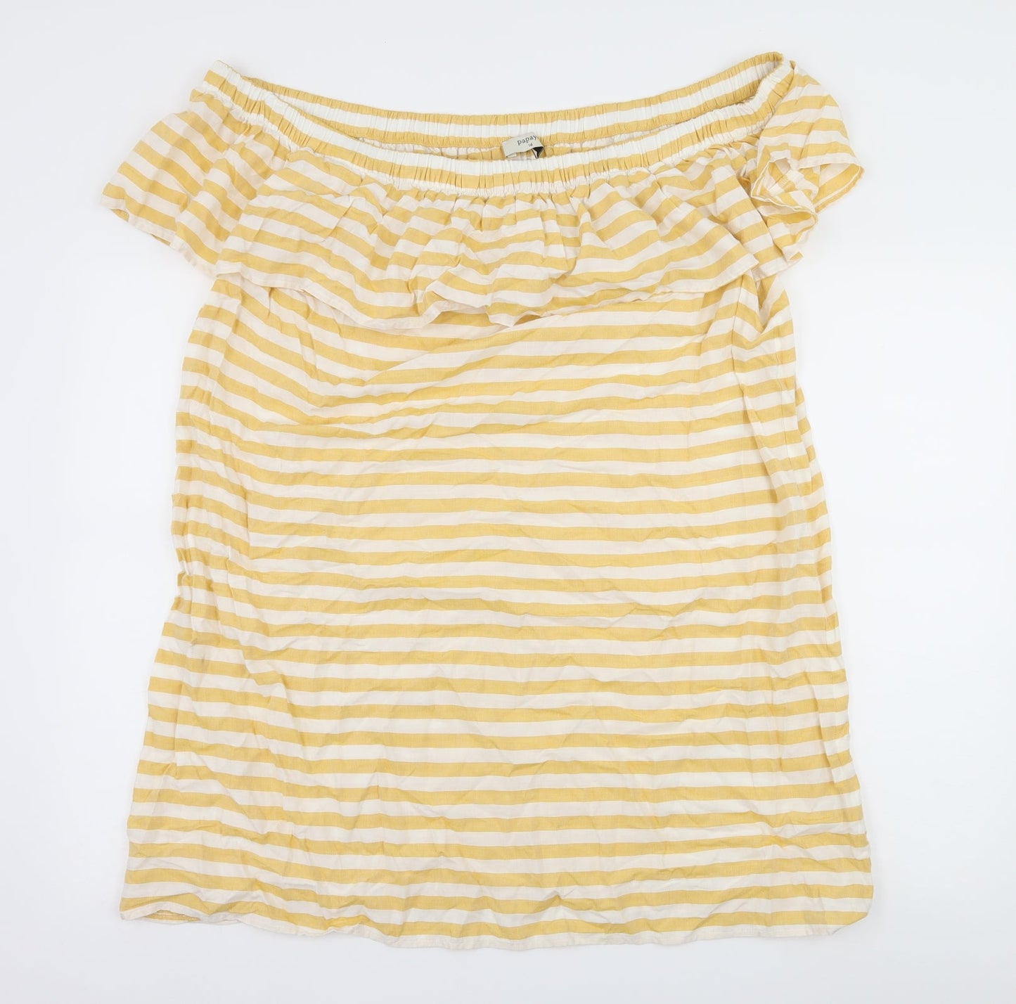Papaya Womens Yellow Striped Jersey A-Line  Size 16