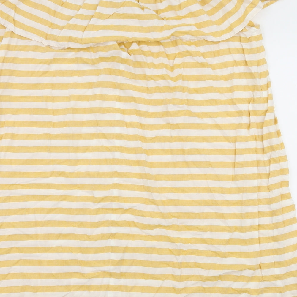 Papaya Womens Yellow Striped Jersey A-Line  Size 16