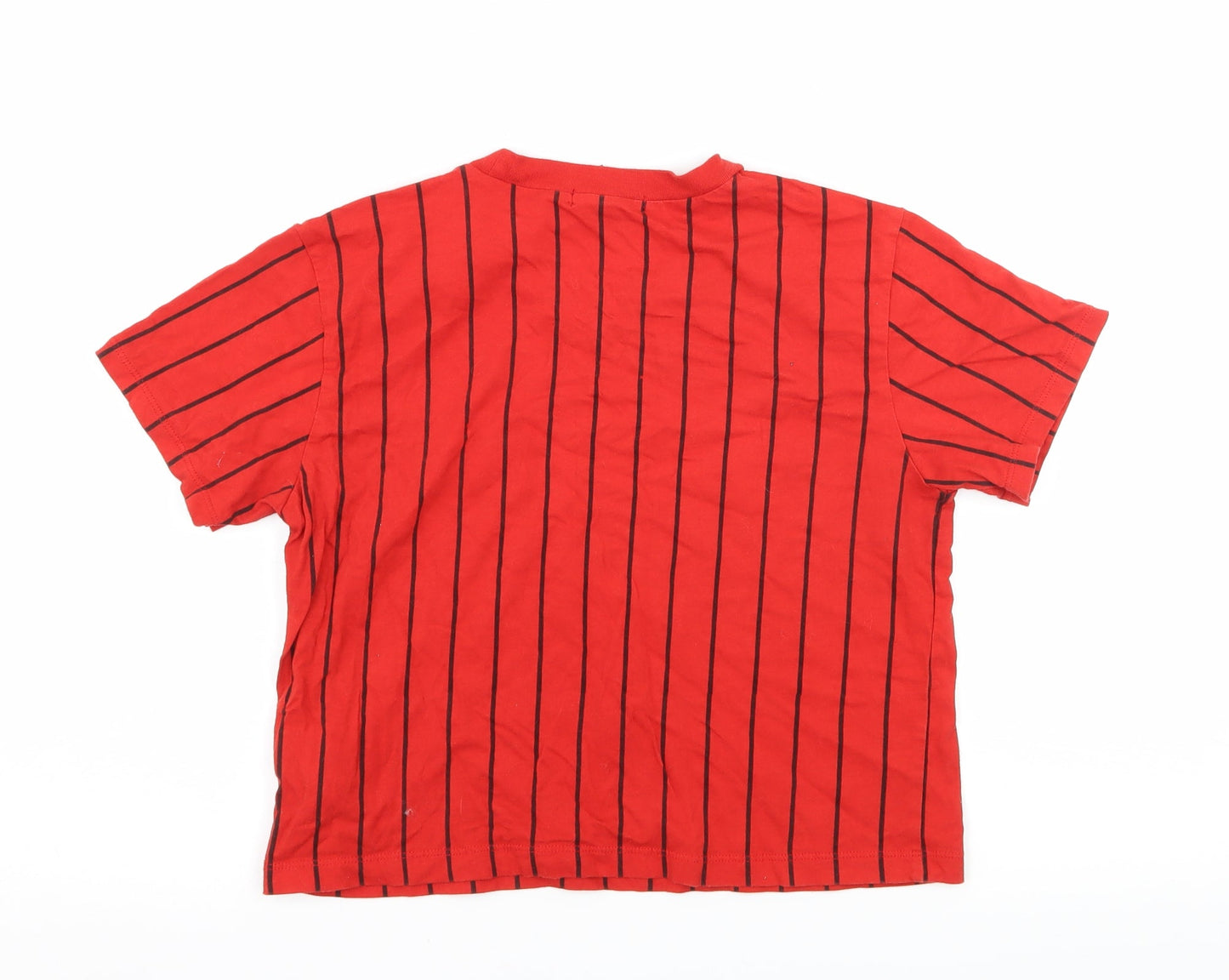 FOREVER 21 Womens Red Striped Jersey Basic T-Shirt Size M