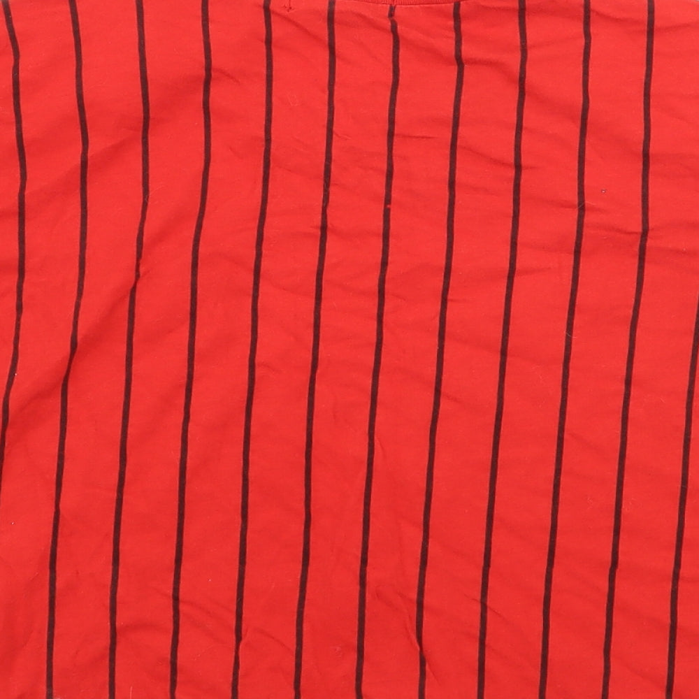 FOREVER 21 Womens Red Striped Jersey Basic T-Shirt Size M