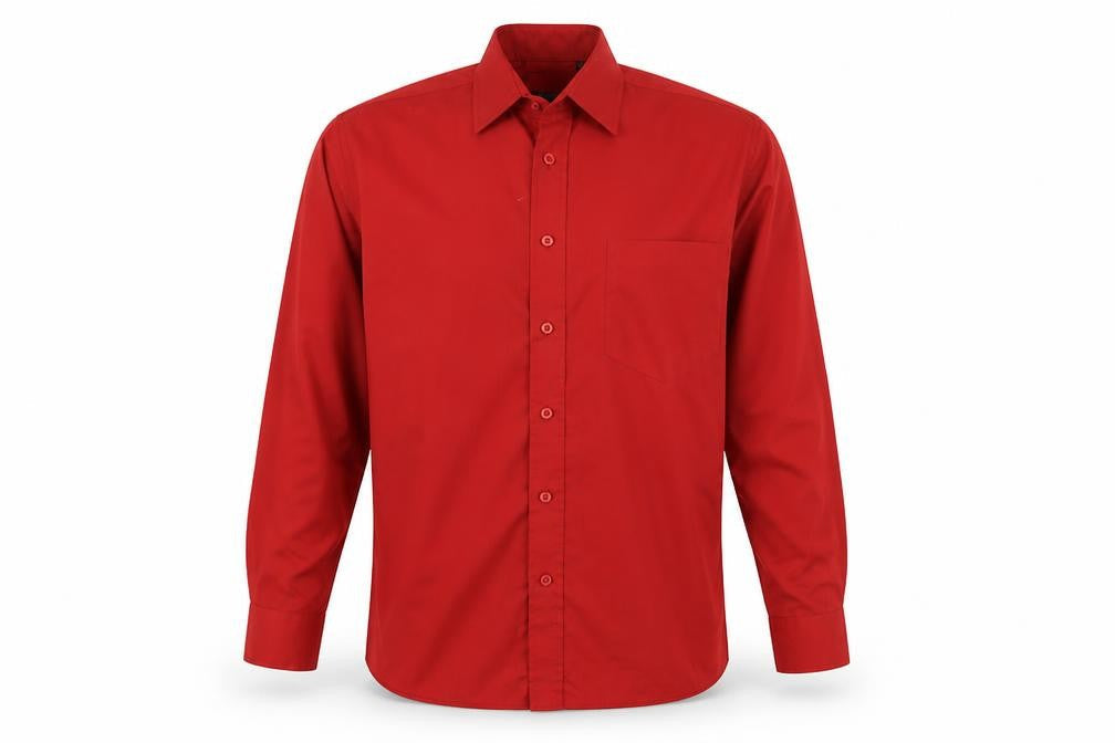 Mens UK Size 14.5 Premier Red  Button-Up Long Sleeve Casual Shirt