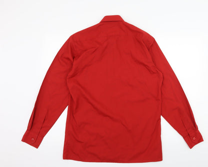 Mens UK Size 14.5 Premier Red  Button-Up Long Sleeve Casual Shirt