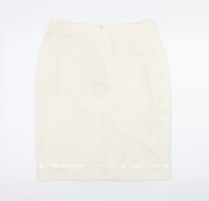 AMARANTO Womens White   A-Line Skirt Size 32 in