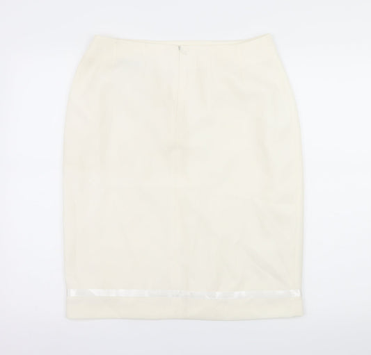 AMARANTO Womens White   A-Line Skirt Size 32 in