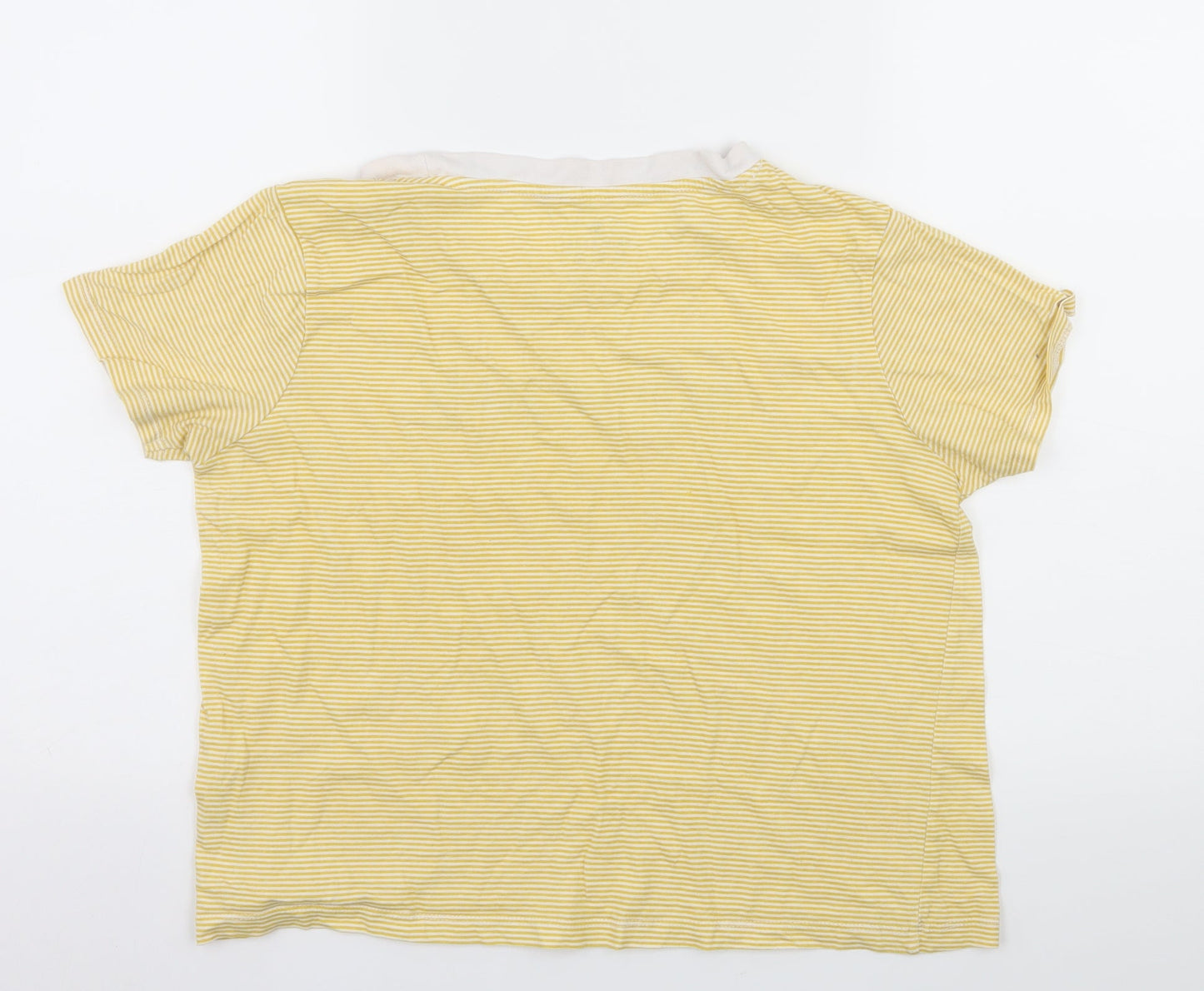 Primark Womens Yellow Striped Jersey Basic T-Shirt Size 10  - Made With Love