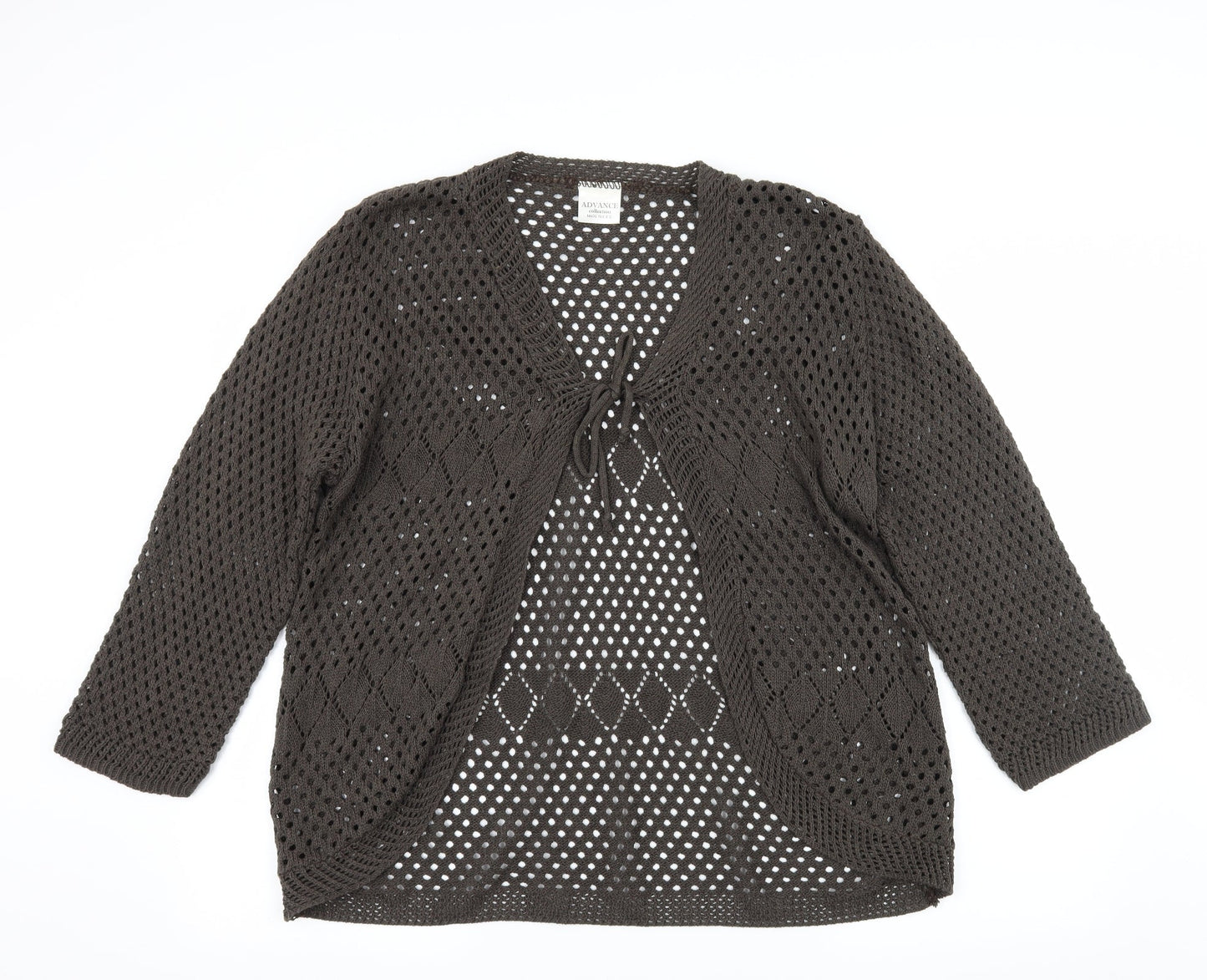 Advance Collection Womens Brown  Knit Cardigan Jumper Size L