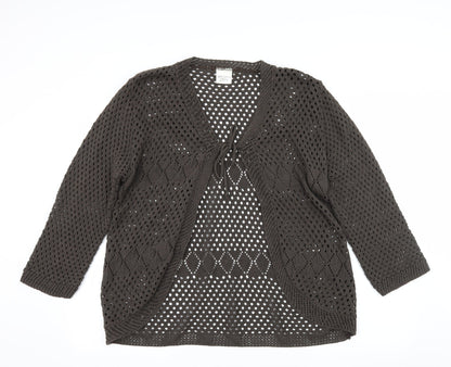 Advance Collection Womens Brown  Knit Cardigan Jumper Size L