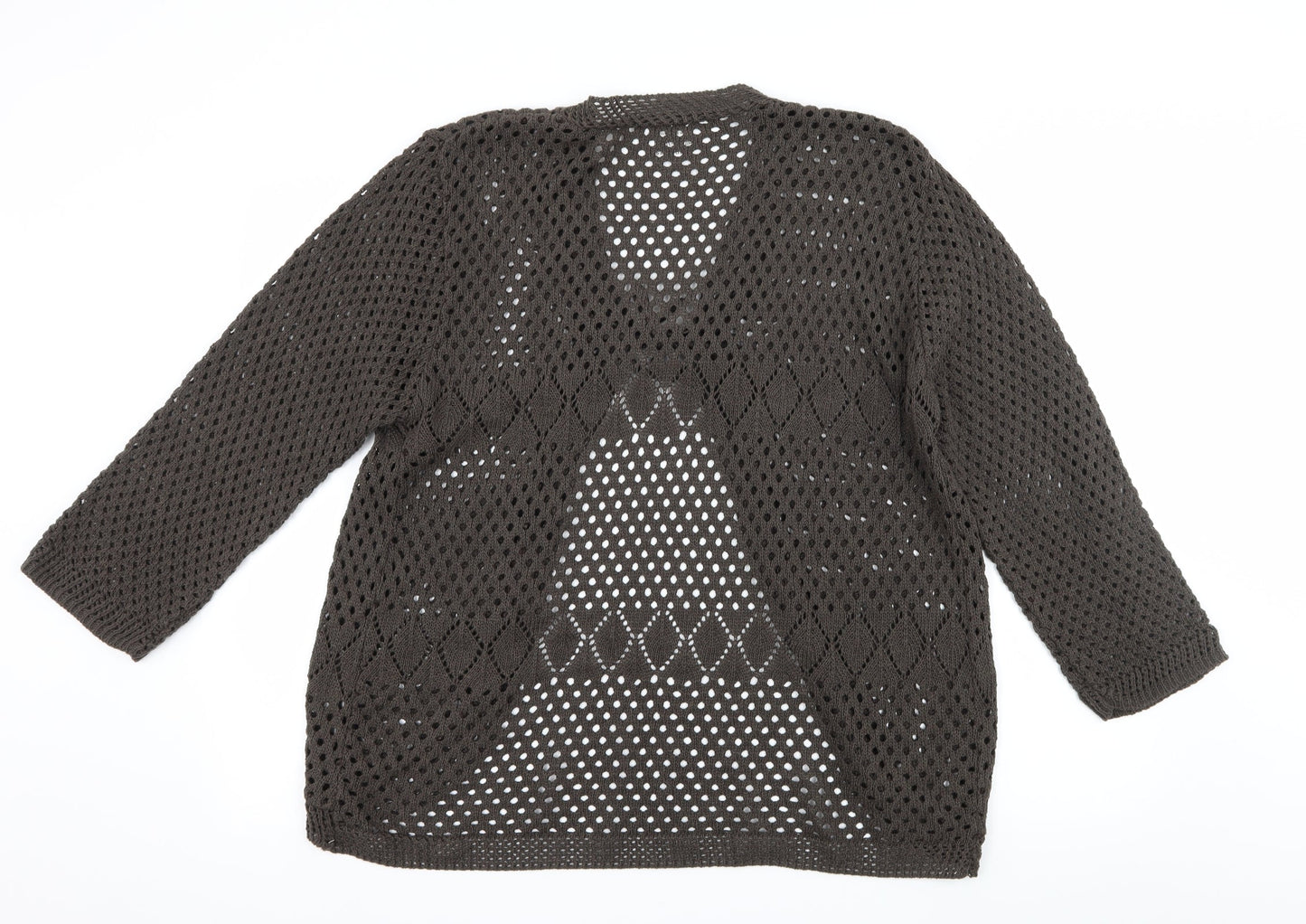 Advance Collection Womens Brown  Knit Cardigan Jumper Size L