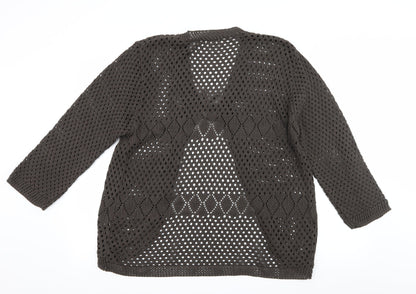 Advance Collection Womens Brown  Knit Cardigan Jumper Size L