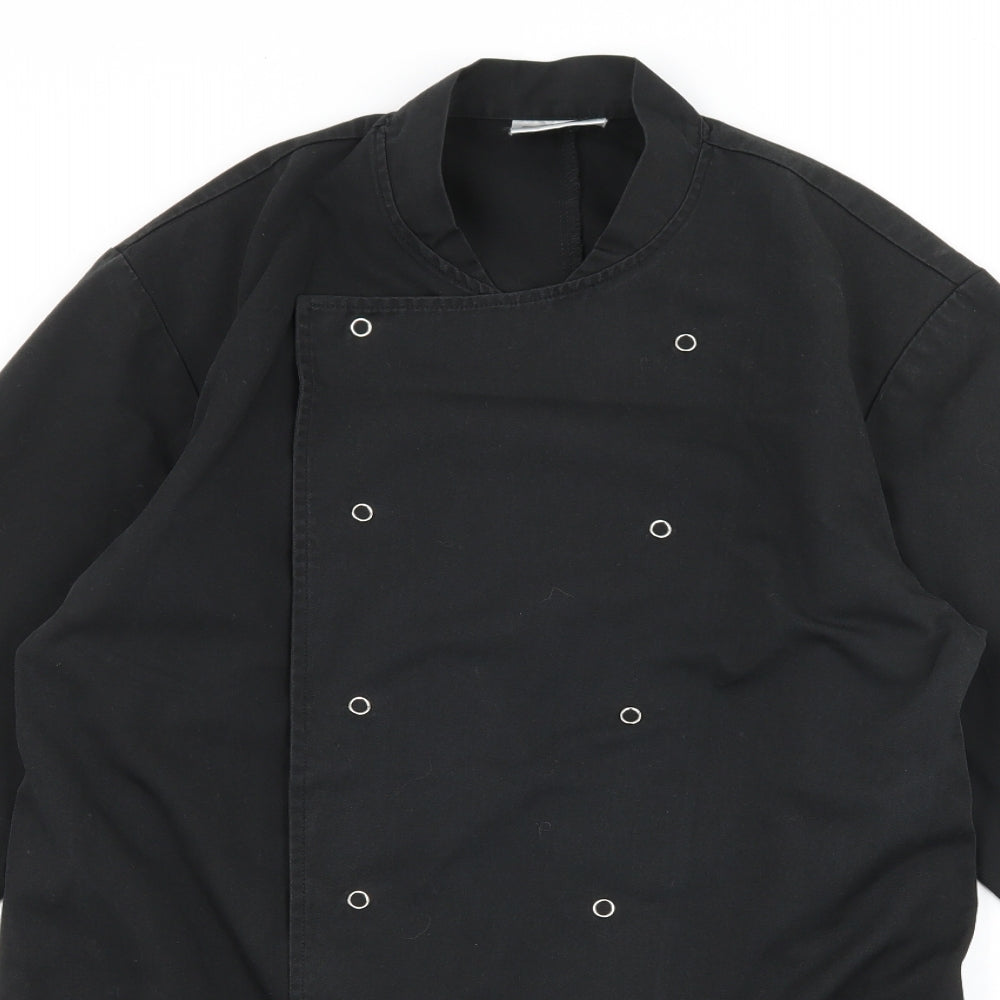 Simon Jersey Mens Black    Button-Up Size S  - Chefswear