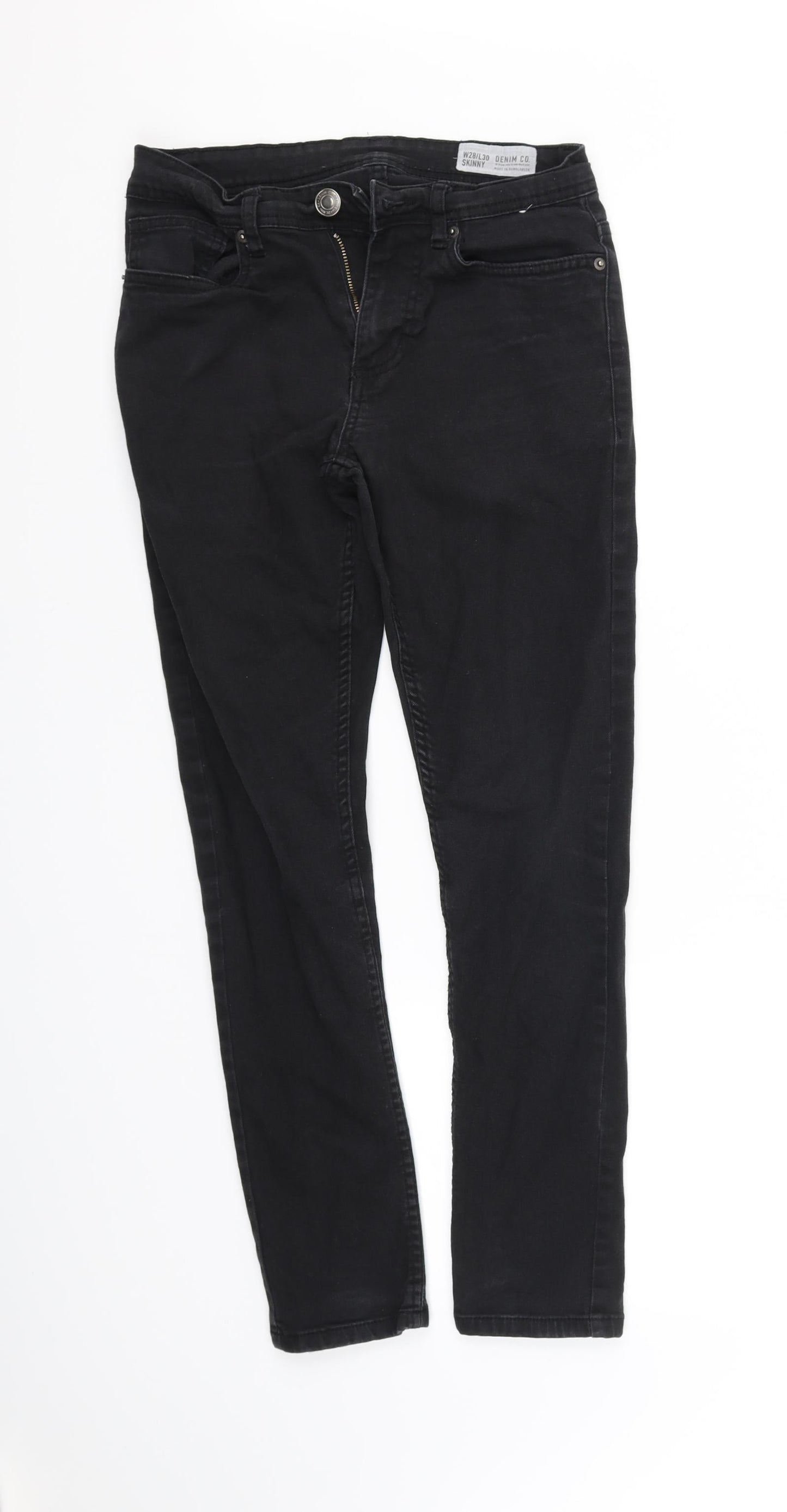 Womens UK Size S pre worn Regular Fit Straight Black Jeans