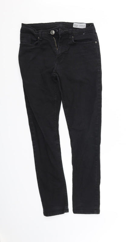 Womens UK Size S pre worn Regular Fit Straight Black Jeans