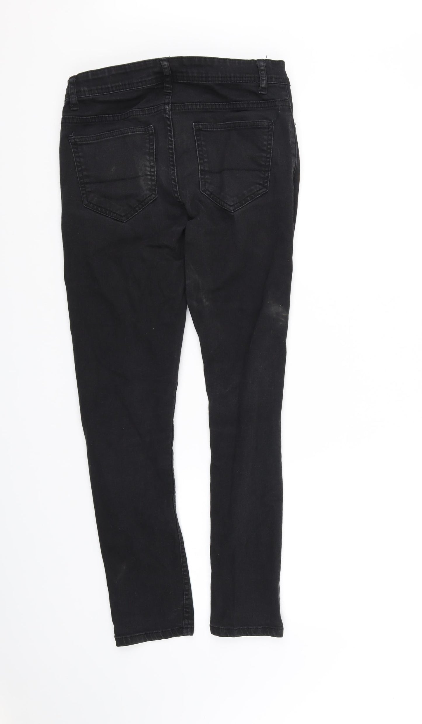 Womens UK Size S pre worn Regular Fit Straight Black Jeans