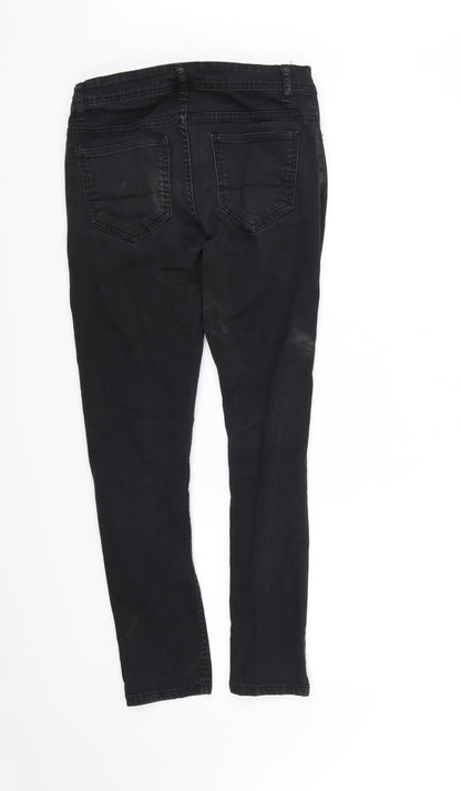 Womens UK Size S pre worn Regular Fit Straight Black Jeans