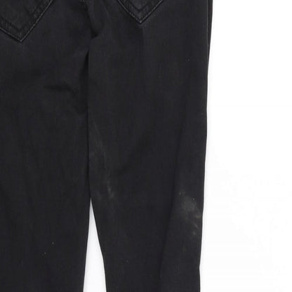 Womens UK Size S pre worn Regular Fit Straight Black Jeans