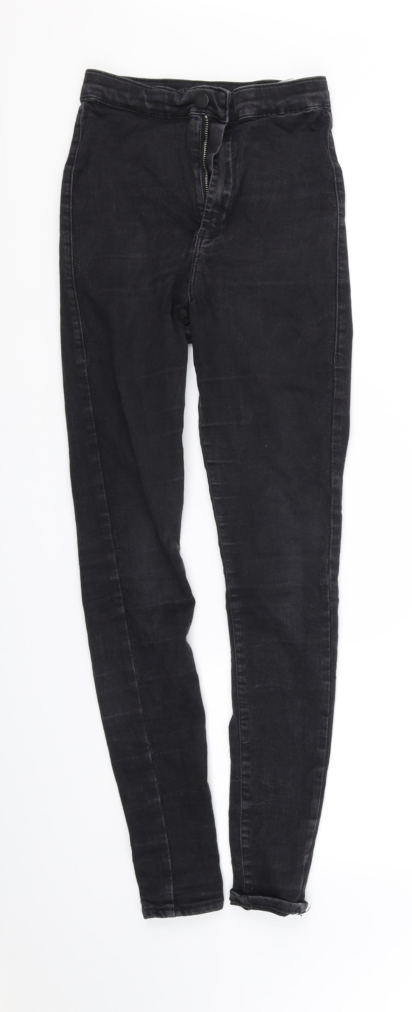 Womens UK Size S pre worn Regular Fit Straight Black Jeans