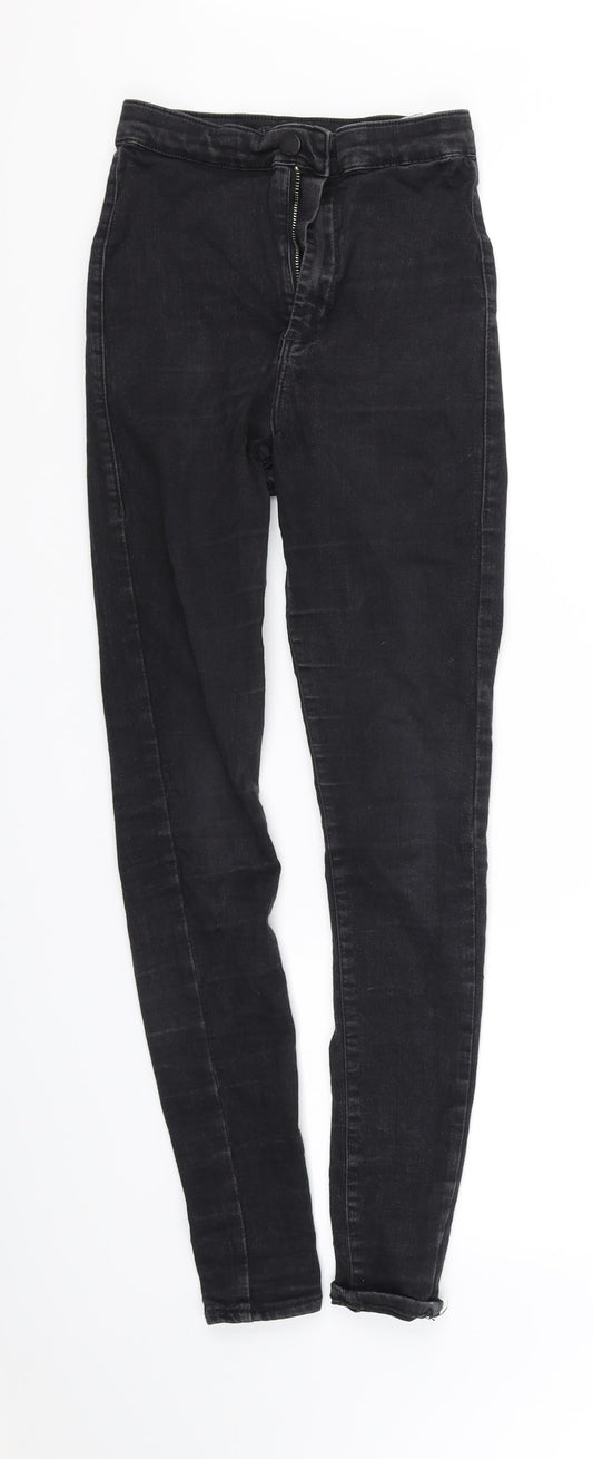 Womens UK Size S pre worn Regular Fit Straight Black Jeans
