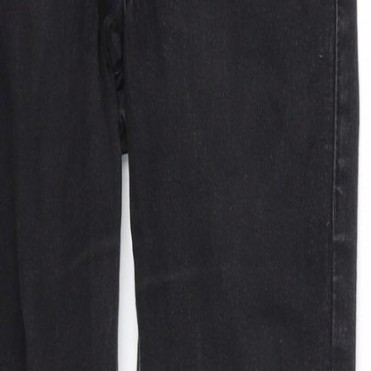 Womens UK Size S pre worn Regular Fit Straight Black Jeans