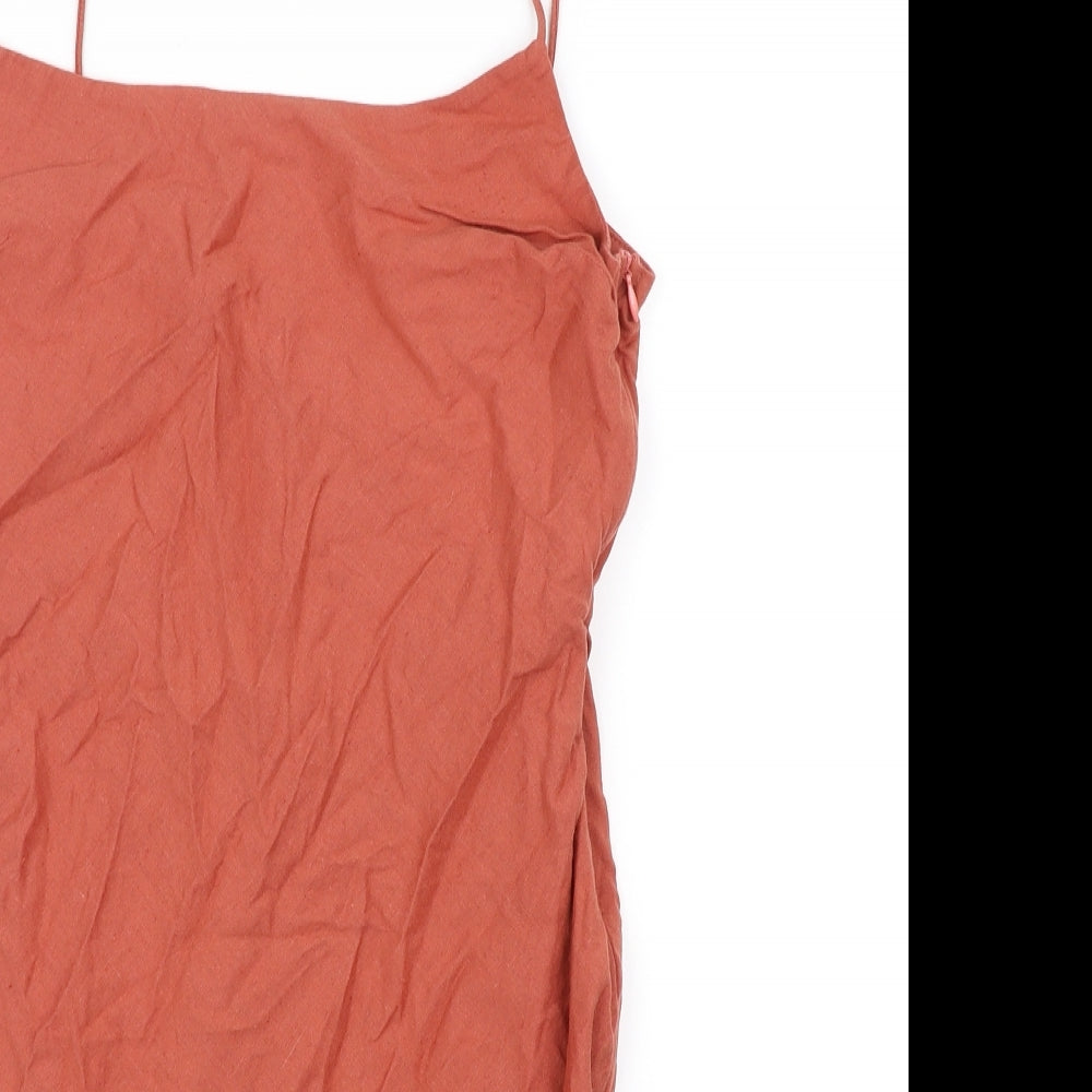 Womens UK Size 10 ASOS Orange Basic Blouse