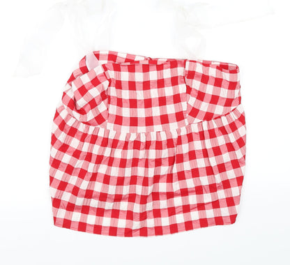 Womens UK Size 14 Topshop Red Basic Blouse