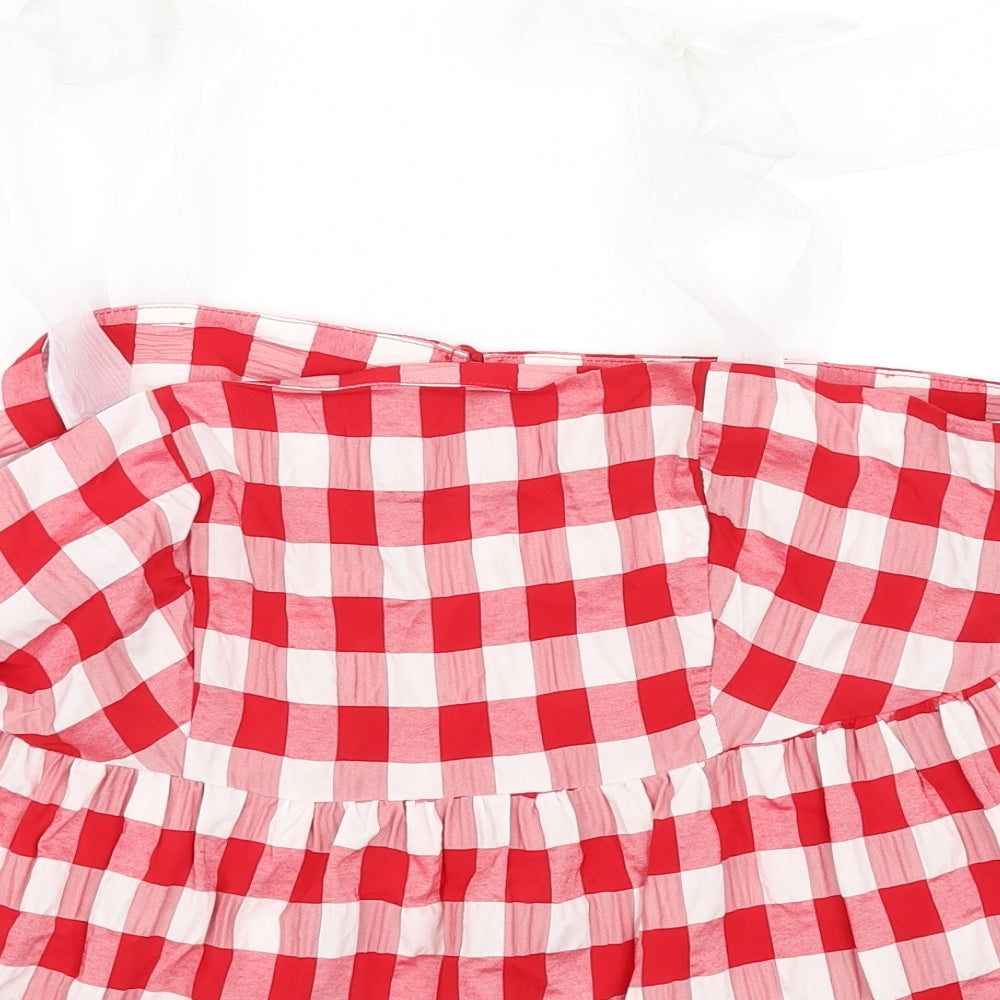 Womens UK Size 14 Topshop Red Basic Blouse