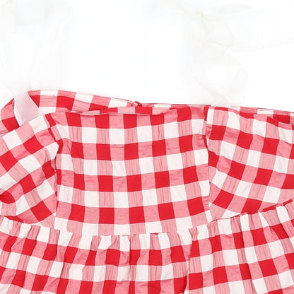 Womens UK Size 14 Topshop Red Basic Blouse