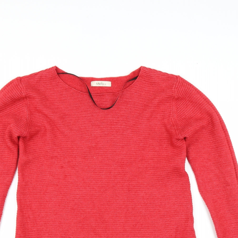 Meily Womens Red   Pullover Jumper Size M