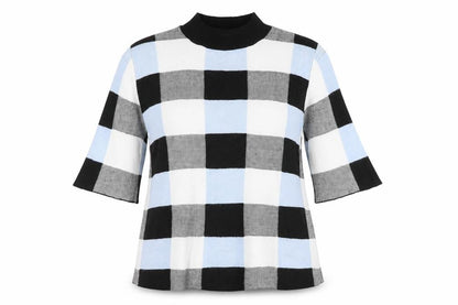 F&F Womens Black Check  Pullover Jumper Size 8