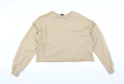 Womens UK Size M Pull & Bear Beige Pullover Sweatshirt