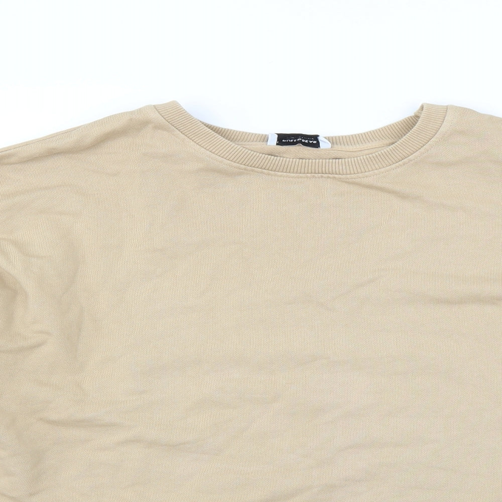 Womens UK Size M Pull & Bear Beige Pullover Sweatshirt