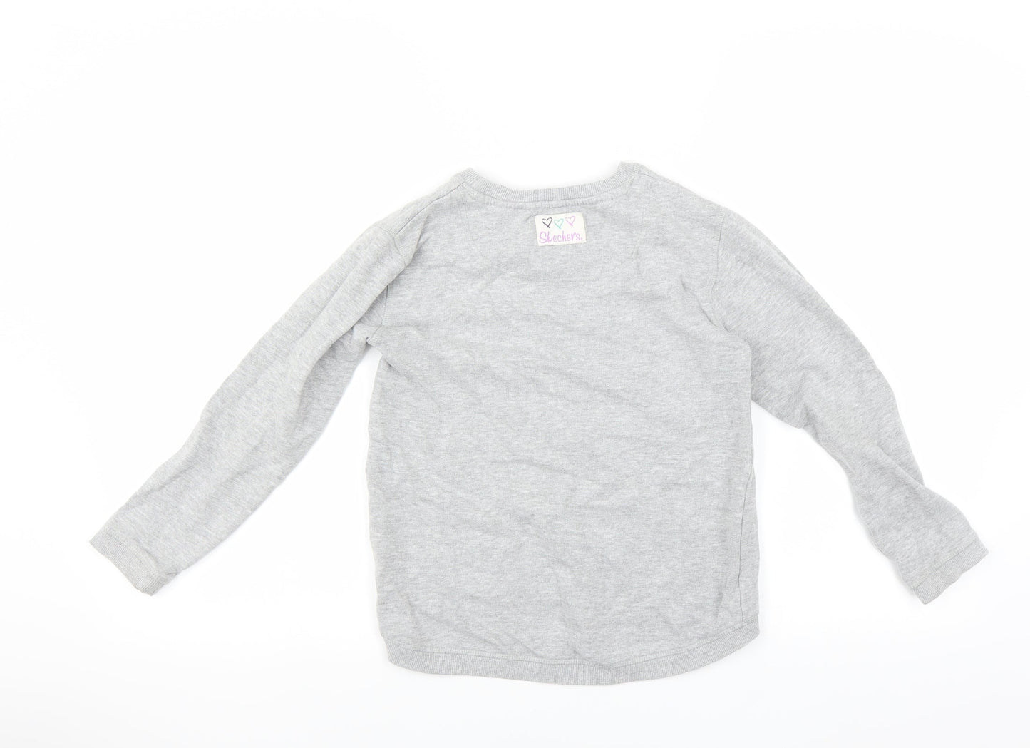 Skechers Girls Grey   Pullover Sweatshirt Size 8-9 Years  - owl