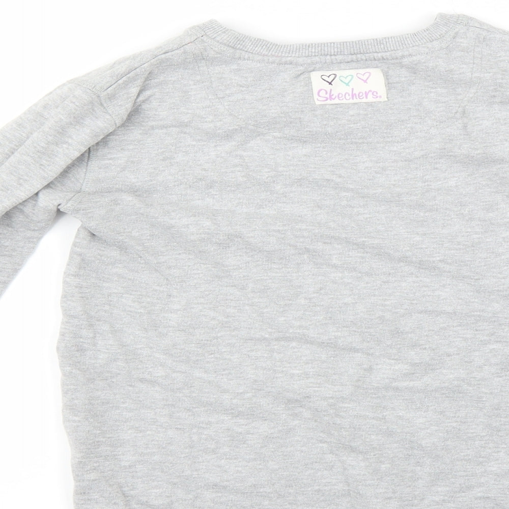 Skechers Girls Grey   Pullover Sweatshirt Size 8-9 Years  - owl