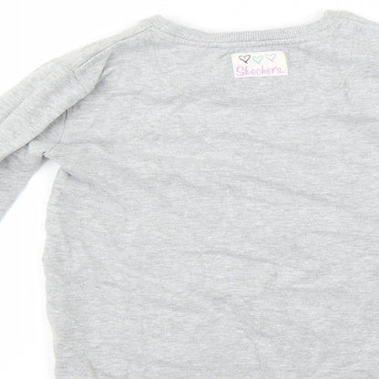 Skechers Girls Grey   Pullover Sweatshirt Size 8-9 Years  - owl