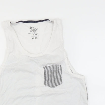 love to lounge Womens White Solid  Top Pyjama Top Size 18