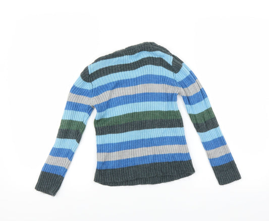 Pep & Co Boys Blue Striped  Pullover Jumper Size 5-6 Years