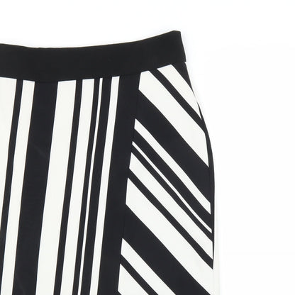 F&F Womens Black Striped  Straight & Pencil Skirt Size 8
