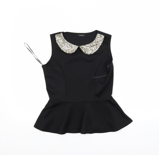Aislinn Womens Black   Ringer Blouse Size S